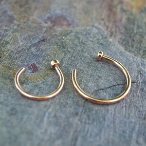 Rose Gold Nose Hoop Ring 18G 20G Rose Gold Nose Piercing image 2