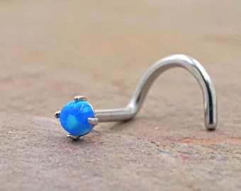 Blue Opal Nose Screw Fire Opal Nose Ring Nose Piercing