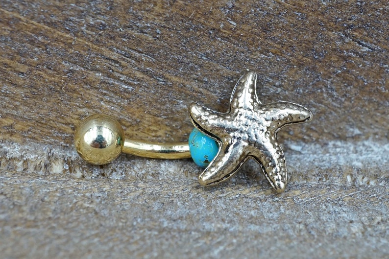 Starfish Gold Belly Button Ring