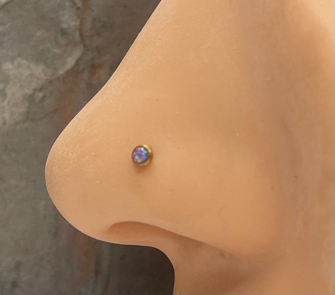 Buy 20G 9K Solid Gold Nose Stud/opal Nose Screw Rings/nose Piercing Jewelry  for Women Men/nose Ring/nostril Rings/valentines Day/gift for Her Online in  India - Etsy