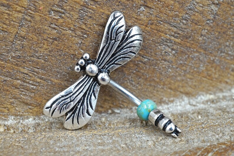 Dragonfly Belly Button Jewelry Ring Etsy