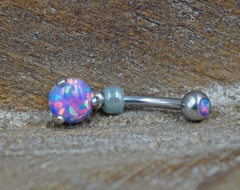 Simple Purple Opal Belly Button Ring - Gift Under 20 - Gift for Women Teens