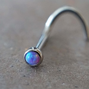 18g Purple Opal Nose Ring Opal Nose Screw