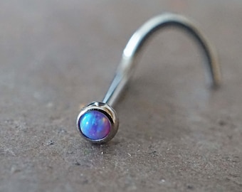 18g Purple Opal Nose Ring Opal Nose Screw
