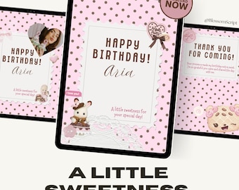 Editierbares Kawaii Geburtstagskarten-Bundle - neapolitanischer Stil zum Ausdrucken - fügen Sie Ihr eigenes Foto hinzu!