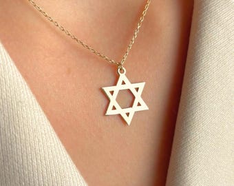 Star of David Necklace Silver, Jewish Symbol Pendant, Hebrew Jewelry, Bat Mitzvah Gift