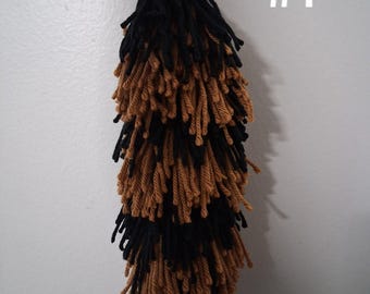 Yarn racoon tail keychain