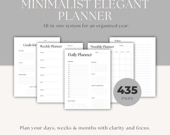Minimalist Digital Planner Bundle | Daily, Weekly, Monthly (PDF)