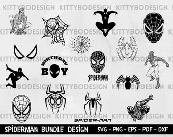 Spiderman SVG Clipart Bundle: Superhero Silhouette (Digital Download)