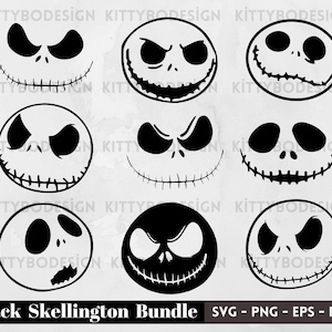 Jack Skellington Face SVG: Halloween Cut File (Digital Download)