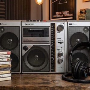 1990s Boombox Ghetto Blaster Sanyo M9818 Portable Stereo - Etsy