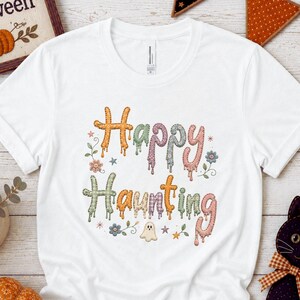 Vintage Halloween Shirt: Embroidery and patchwork design gift for quilter or seamstress
