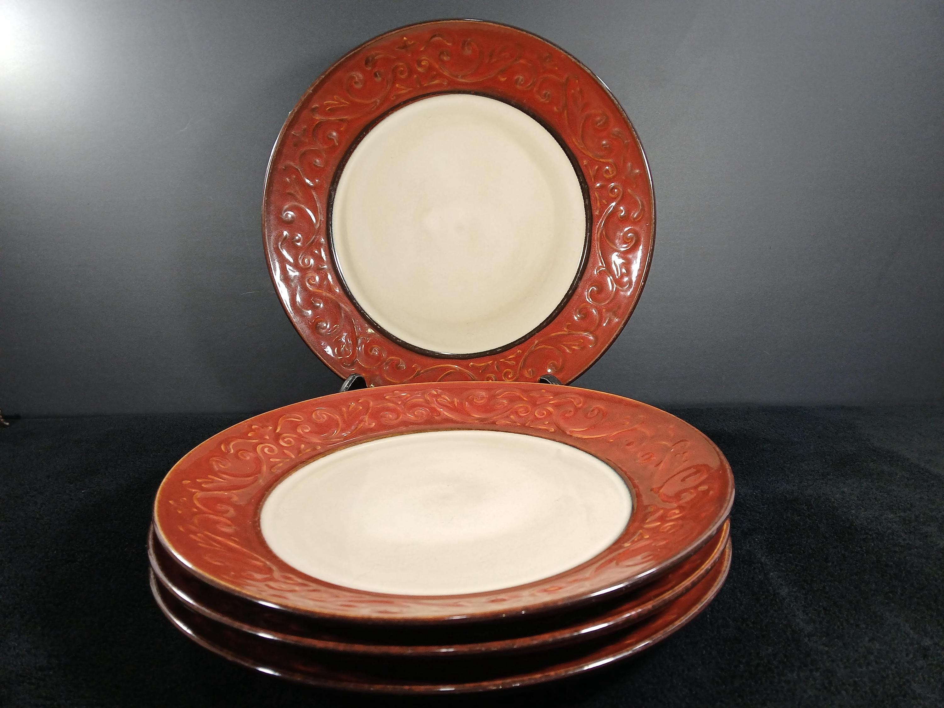 Antique Red Plate - Etsy