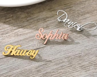 Personalized Name Brooch • Custom Initial Pin • Monogram Gift •  Gift For Him And Her.