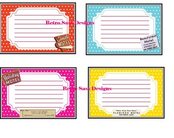 new SASSY polka dot travel JOURNAL cards for a travel journal or make pockets for albums digital delivery NEW