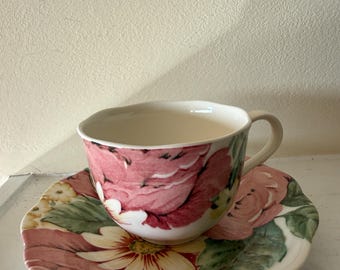 Vintage Nikki Tableware Japan Precious Rose Cup Saucer