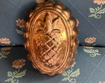 Vintage Copper Pineapple Mold 6-1/4"l