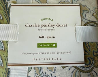 Edredón Charlie Paisley de Pottery Barn, tamaño matrimonial/queen, nuevo en su empaque original.