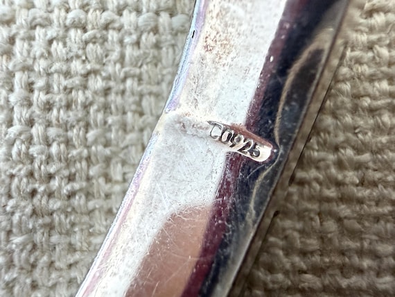 Vintage Sterling Silver Rectangular 925 Sterling … - image 8