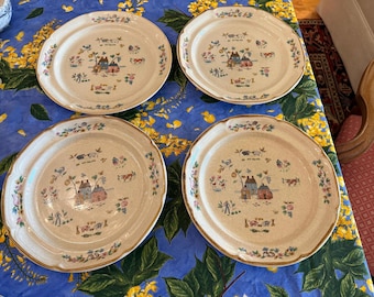 Vintage Cottage Core Granny Country Dinner plates "Heartland" Intl Stoneware Japan