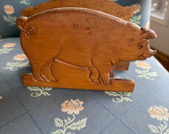 Vintage Pig Napkin Holder 6-3/4"l