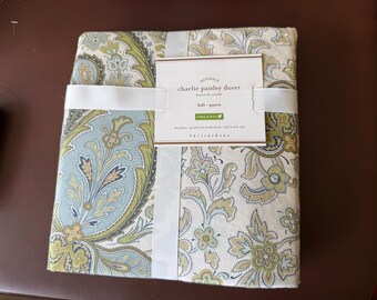 Pottery Barn Charlie Paisley Duvet Full/Queen NIP