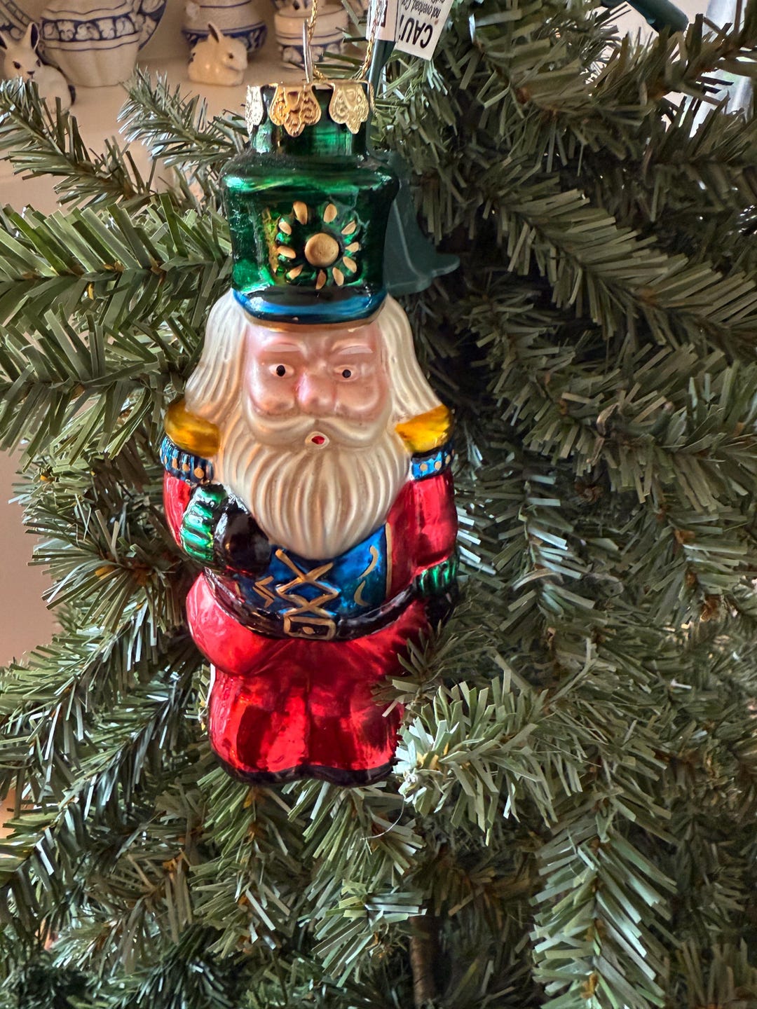 Vintage Glass Santa Claus Christmas Ornament With Crown 6"h - Etsy