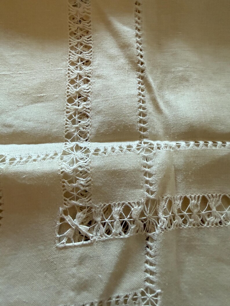 Vintage Cutwork Linen Card Table Tablecloth 34"squ. - Etsy