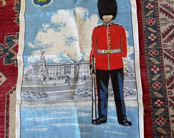 Vintage Guardsman at Buckingham Palace Large Tea Dish Towel Ireland Ulster 31" x 20"