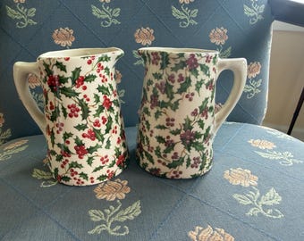 Vintage Holly Chintz Bone China Pitcher Ballyporeen Ireland 4-1/4"h