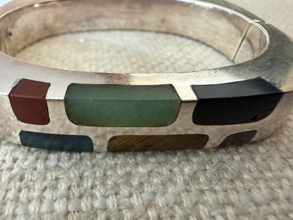 Vintage Sterling Silver Rectangular 925 Sterling … - image 3