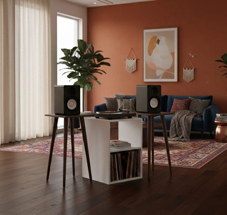 Hi Fi Riser Customizable Solid Wood Bookshelf Speaker Stands,modern Audio Stand ...