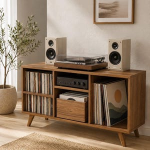 Vintage mid century modern record cabinet - Etsy 日本