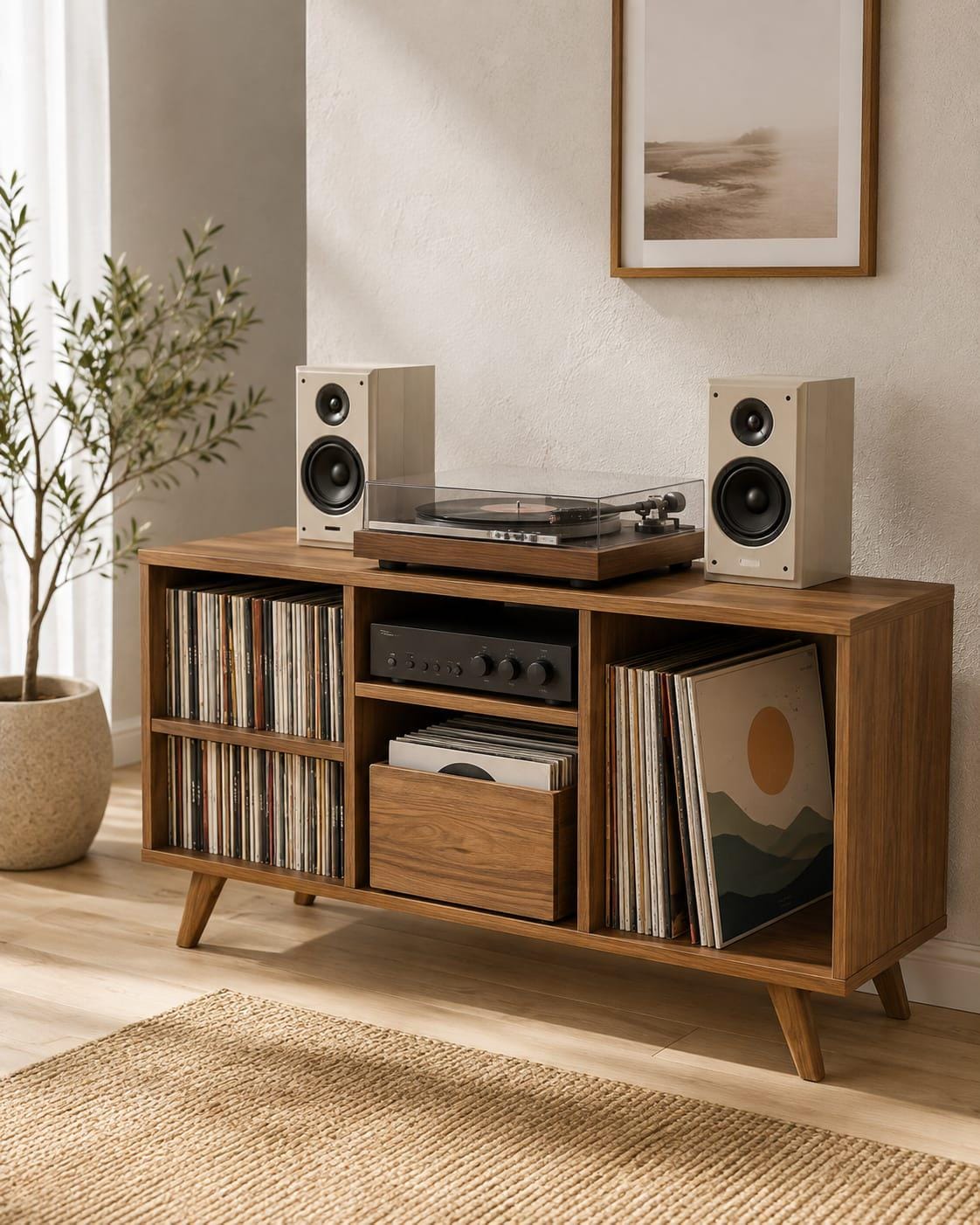 Vintage mid century modern record cabinet - Etsy 日本
