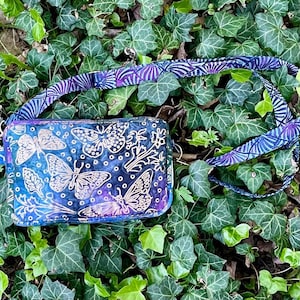 One-of-a-Kind Handmade Quilted Crossbody Bag (BUTTERFLY BATIK)