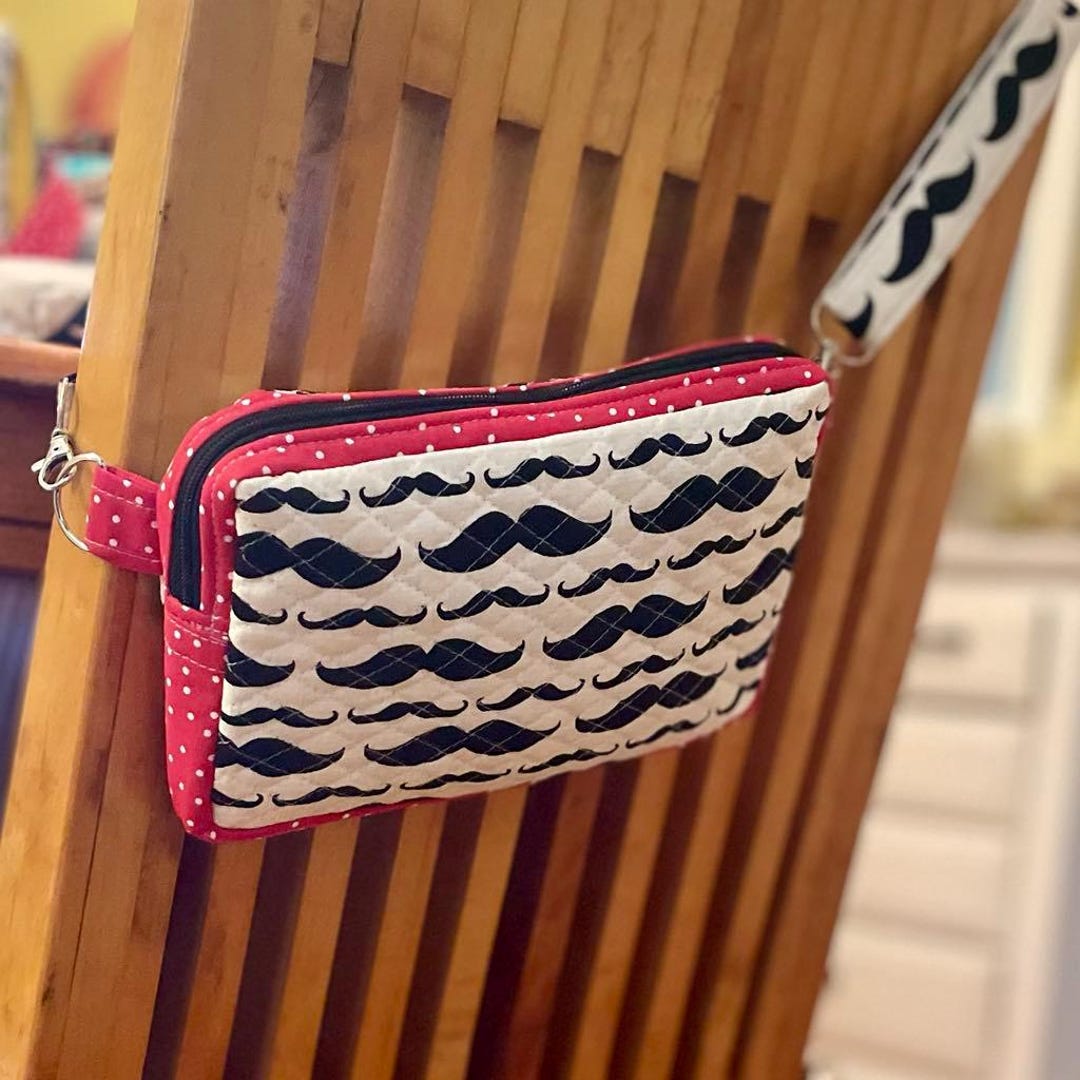 One-of-a-kind Handmade Quilted Crossbody Bag (MUSTACHE) - Etsy