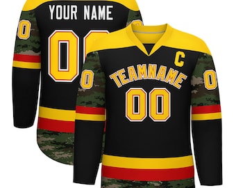 パーソナライズされたホッケージャージ：カスタムネーム＆ナンバー、オリーブグリーン