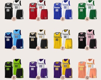 Camisetas de baloncesto reversibles personalizadas KXK. Camiseta y pantalones cortos de baloncesto con estampado personalizado. Uniforme del equipo.