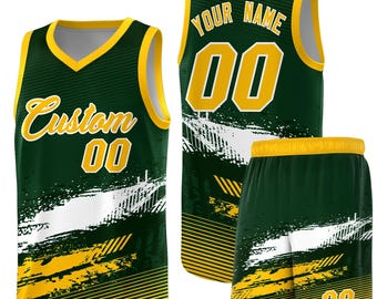 KXK Gepersonaliseerde basketbaltrui Op maat bedrukte graffitistijl voor mannen Jeugd Bijpassende familie Fan Kerst Verjaardag Sportcadeau