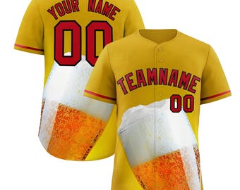 KXK Custom Embroidery Baseball Jerseys Personalized for Men Women Beer Softball Jersey with Name Number Unique Fathers Day Sports Gift Idea