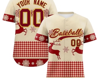 Custom Christmas Baseball Jersey: Personalized Stitched Holiday Outfit