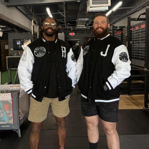 KXK Custom Embroidered Varsity Jacket, Personalized Letterman Baseball Bomber image 1
