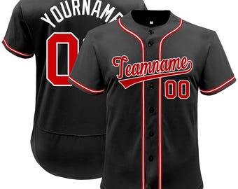 Gepersonaliseerde geborduurd honkbaltrui: aangepaste teamnaam en -nummer