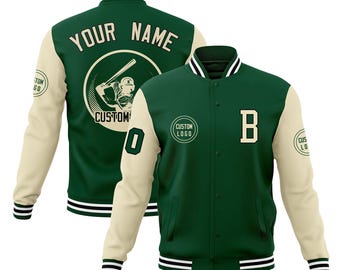 Personalized Varsity Jacket Letterman College Customized Name Number Unisex Jacket