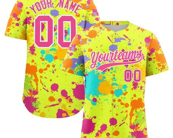 KXK Graffiti Splatter Baseball Jersey Custom Embroidered Artistic Drip Design Mens Womens Youth Street  Style Sports Jersey Gift