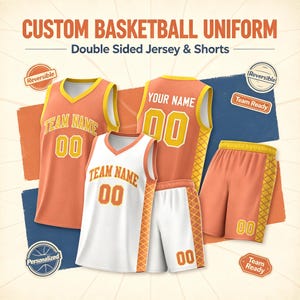 KXK Custom Reversible Basketball Jersey and Reversible Shorts Personalized Printed Suit For Men Youth Graduation Season
