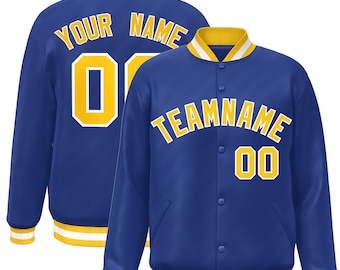 KXK Personalized Jacket Custom Name and Number, Unisex Letterman Jacket for Sports