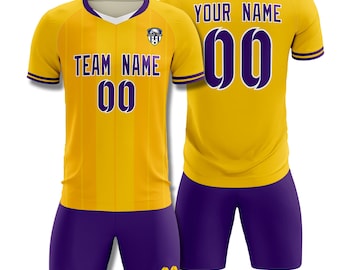 KXK Custom Printed Soccer Jersey Men's Youth Personalized Team Uniform with Name and Number Practice Match Gear Club Varsity Soccer Kit