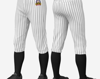 Custom Baseball Pants White Black Pinstripe Fit Stretch Practice Knickers Women Men Pants