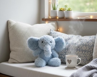 Handmade Plush Elephant | Soft Textile Art, Cozy Home Decor